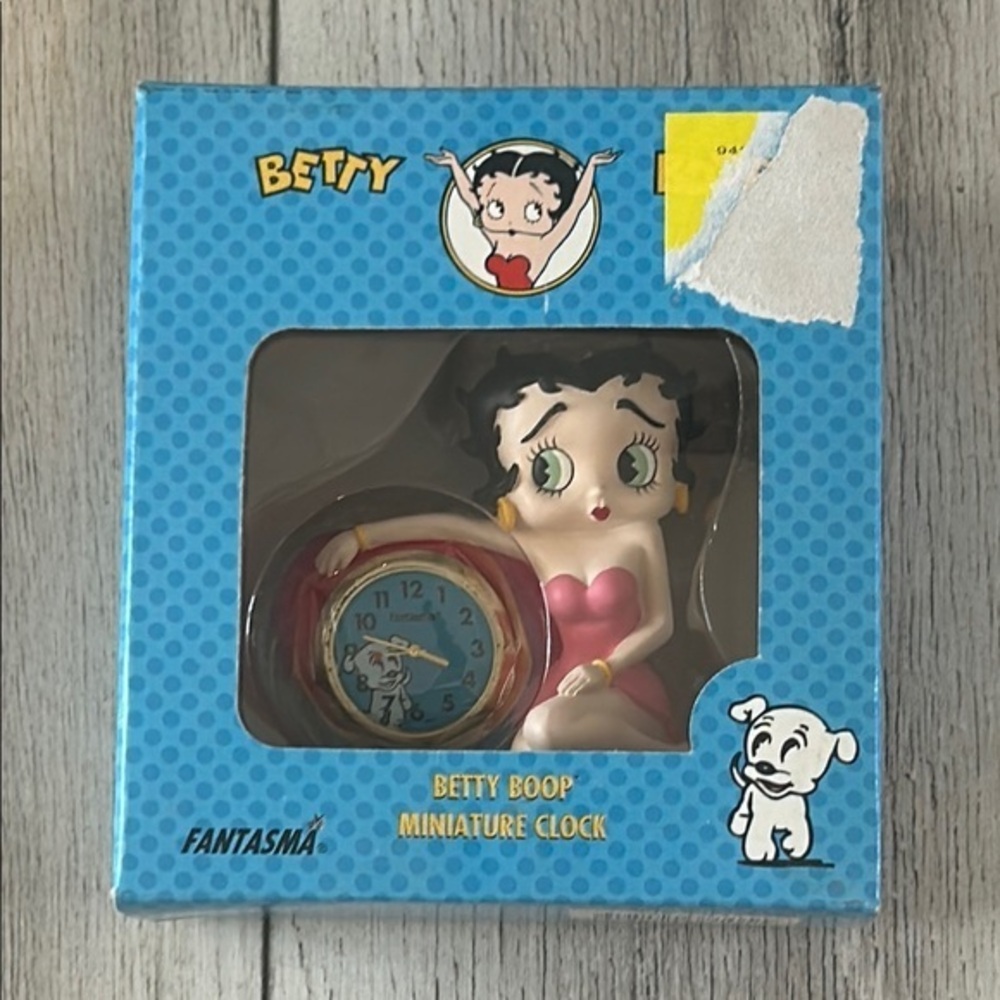 Betty Boop Vintage 1995 Fantasma Miniature Clock NIB